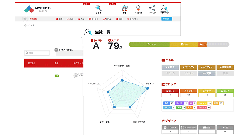 スクラッチにはない学習管理